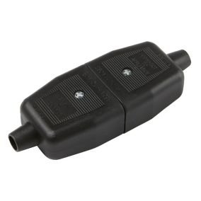 B&Q Black 10A Switched 3 pin plug & socket