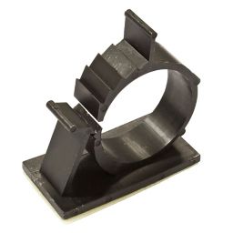 B&Q Black 25mm Self-adhesive Cable clip Pack of 20