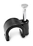 B&Q Black Round 9mm Cable clip Pack of 20