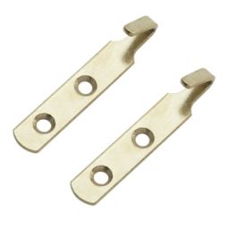 B&Q Brass-plated Carbon steel Medium Single Hook (Holds)2kg, Pack of 2