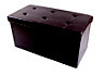 B&Q Brown leather effect Ottoman (H)400mm (W)800mm (D)400mm