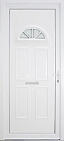 B&Q Carolina Frosted Glazed White Left-hand External Front Door set, (H)2055mm (W)920mm