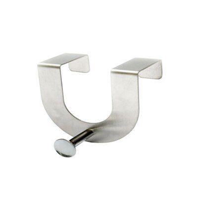 B Q Chrome effect Steel zinc alloy Double Over door hook D 43mm