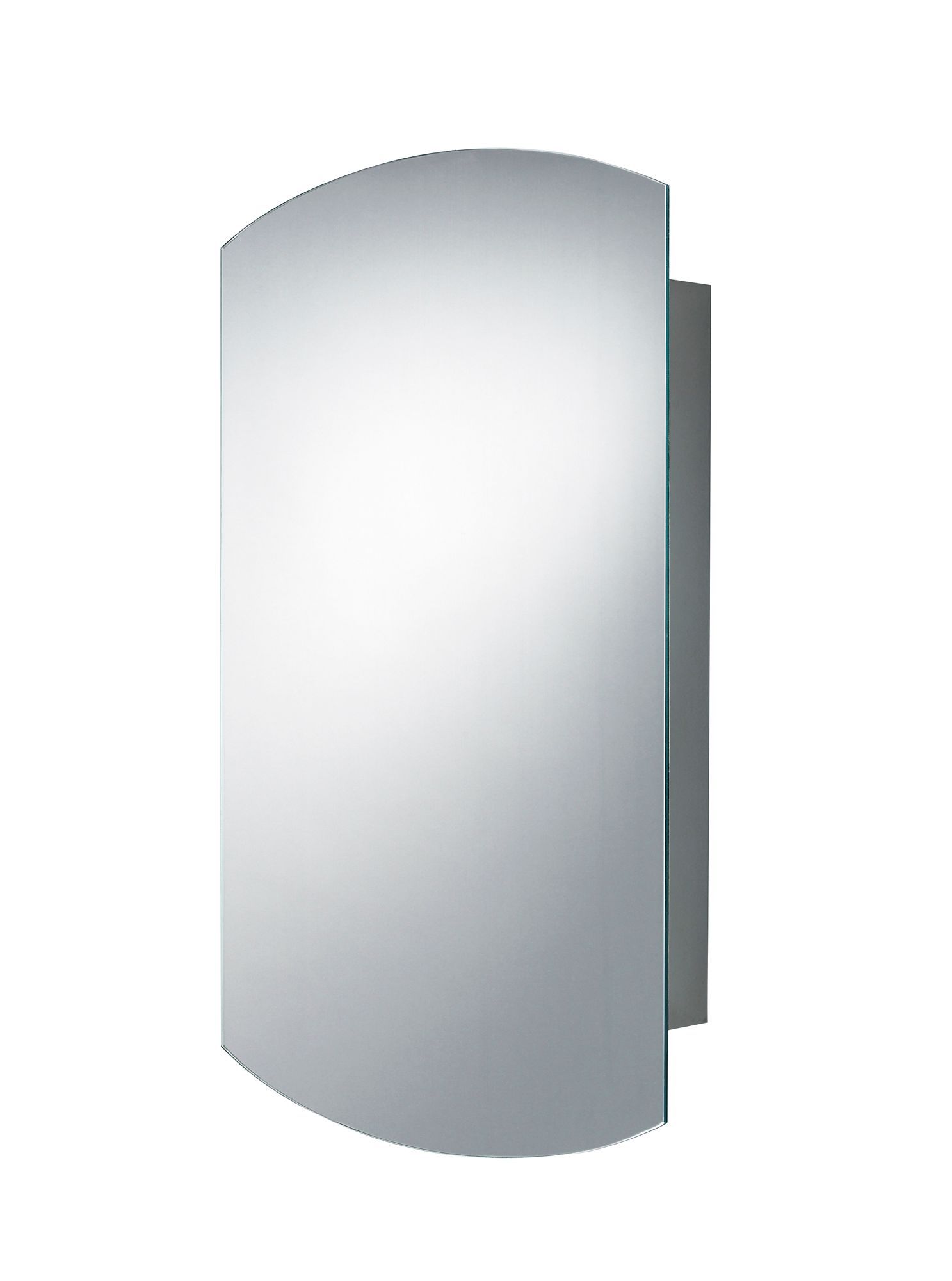 B&Q Fonteno Lozenge shaped Silver effect Single Cabinet with Mirrored door (W)400mm (H)650mm