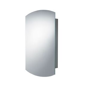 B&Q Fonteno Lozenge shaped Silver effect Single Cabinet with Mirrored door (W)400mm (H)650mm