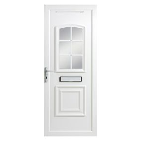 B&Q Georgian 2 panel Glazed White RH External Front Door set, (H)2055mm (W)920mm