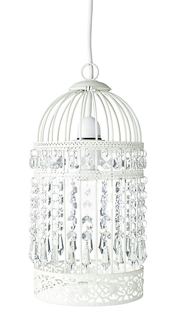 B Q Isobel Cream Birdcage Light Shade, Bird Cage Light Shade