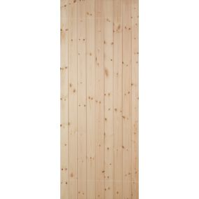 B&Q Ledged & braced Redwood veneer LH & RH External Back door, (H)1981mm (W)838mm