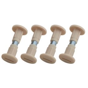 B&Q M5.5 Cream Joint connector bolt (L)33mm (Dia)7.8mm, Pack of 4