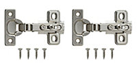 B&Q Nickel effect Metal Unsprung Concealed hinge (L)26mm, Pack of 2