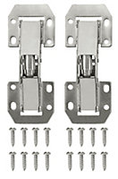 B&Q Nickel-plated Metal Sprung Door hinge N349 (L)106mm, Pack of 2