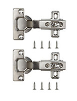 B&Q Nickel-plated Metal Unsprung Concealed hinge (L)35mm, Pack of 2