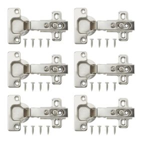 B&Q Nickel-plated Metal Unsprung Concealed hinge (L)35mm, Pack of 6