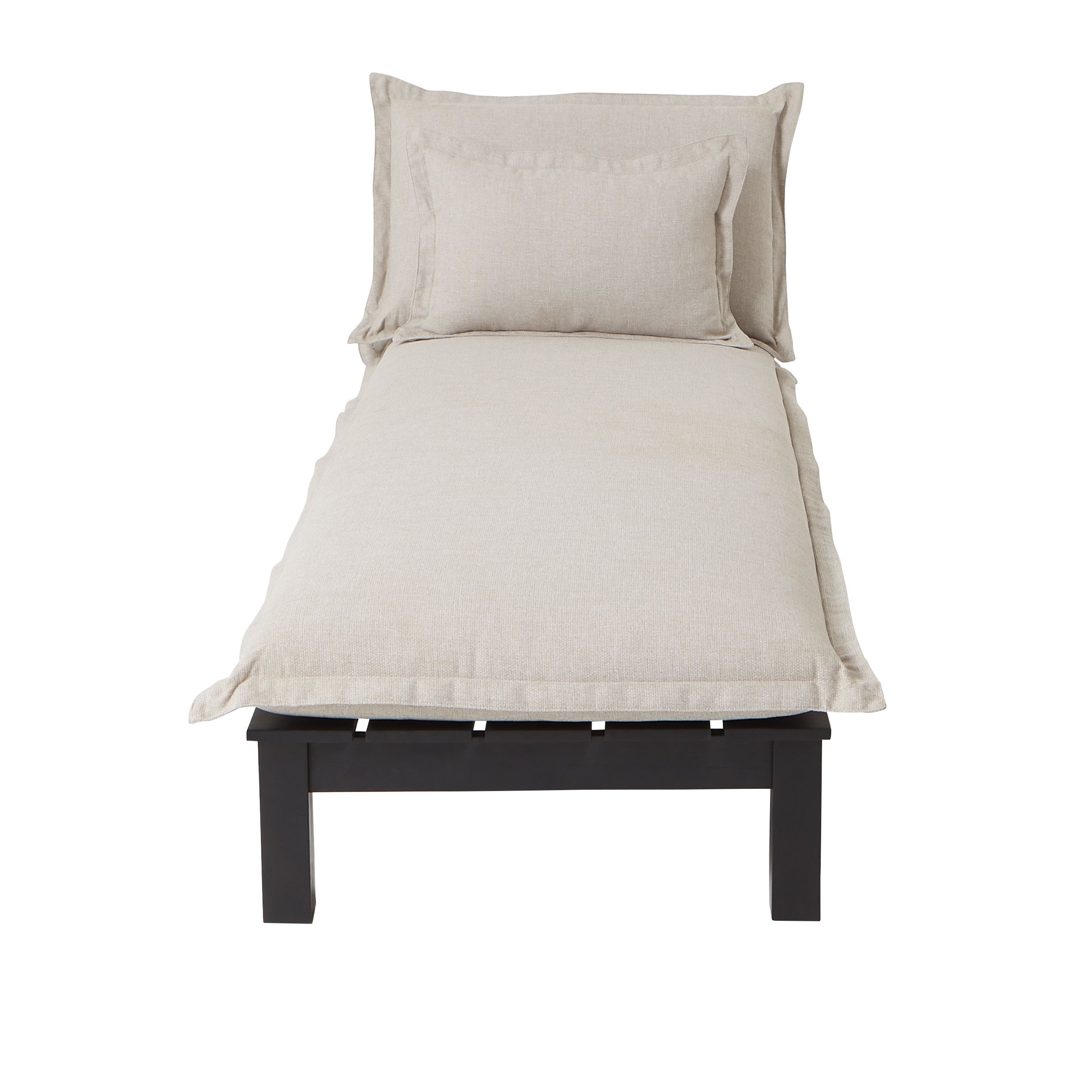 B Q Pontine Black cream Sun lounger Tradepoint