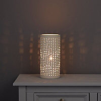 B&Q Ricci Decorative Matt Cream Table lamp