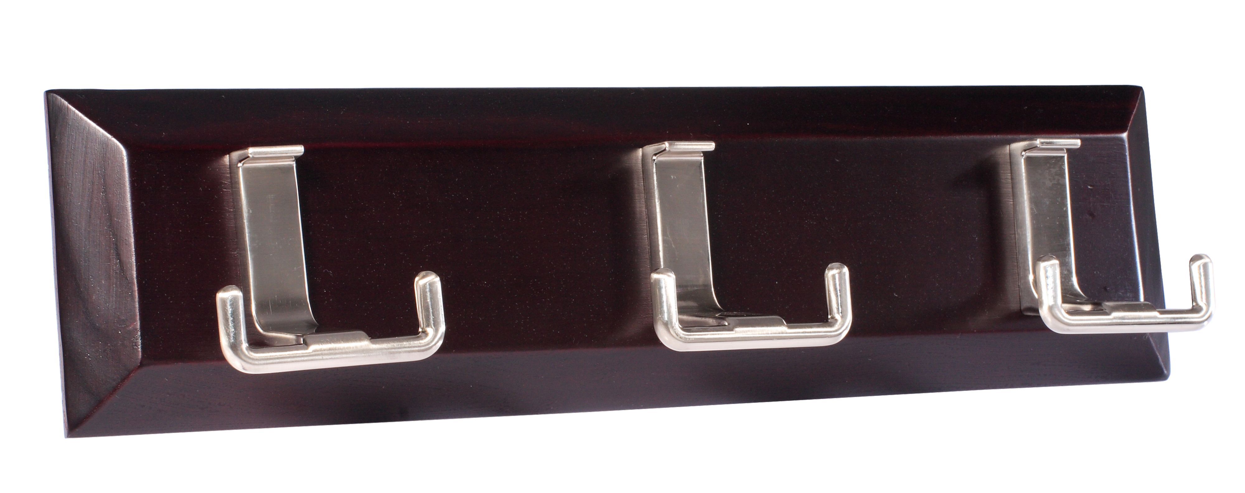 B&Q Satin Nickel effect Pine & zinc alloy Triple Hook (Holds)2kg