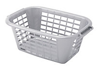 B&Q Silver 40L Laundry basket (H)25.6cm (W)43.8cm (D)66cm