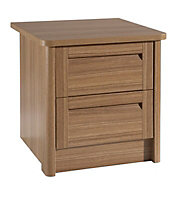 B&Q Walnut effect 2 drawer chest (H)510mm (W)488mm (D)488mm