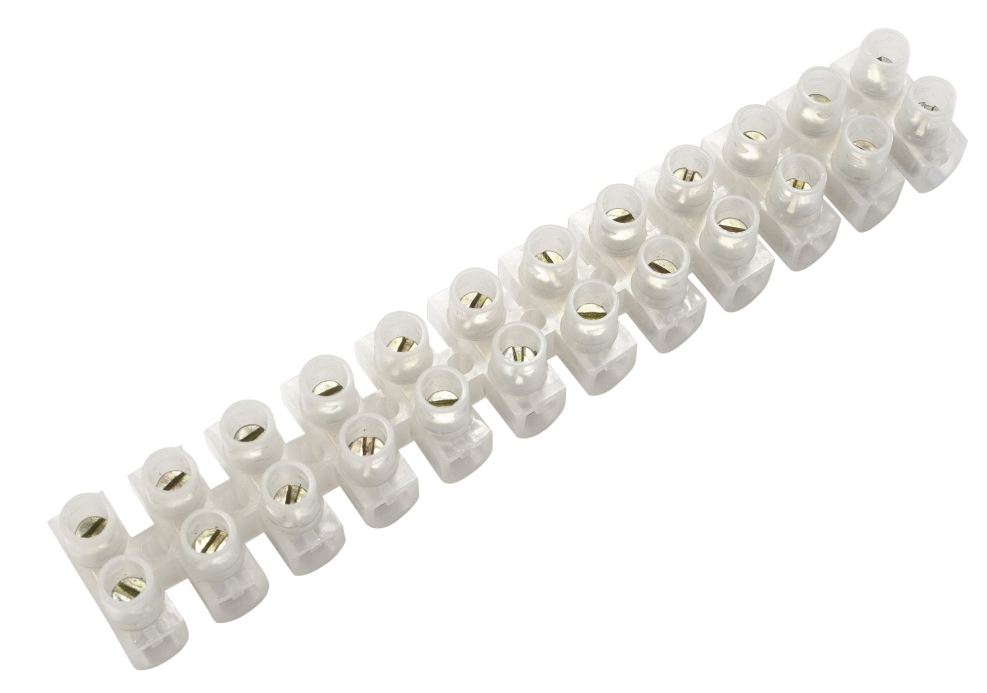 B&Q White 30A 12 way Cable connector strip, Pack of 5