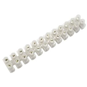 B&Q White 5A12 way Cable connector strip, Pack of 10
