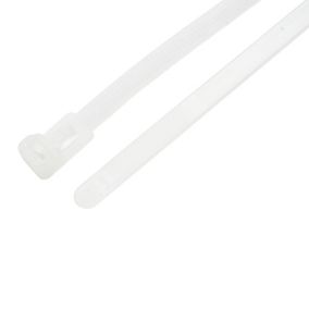 B&Q White Cable tie (L)150mm, Pack of 50
