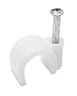 B&Q White Round 8mm Cable clip Pack of 100