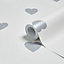 Baby Colours Little hearts Mica effect Smooth Wallpaper