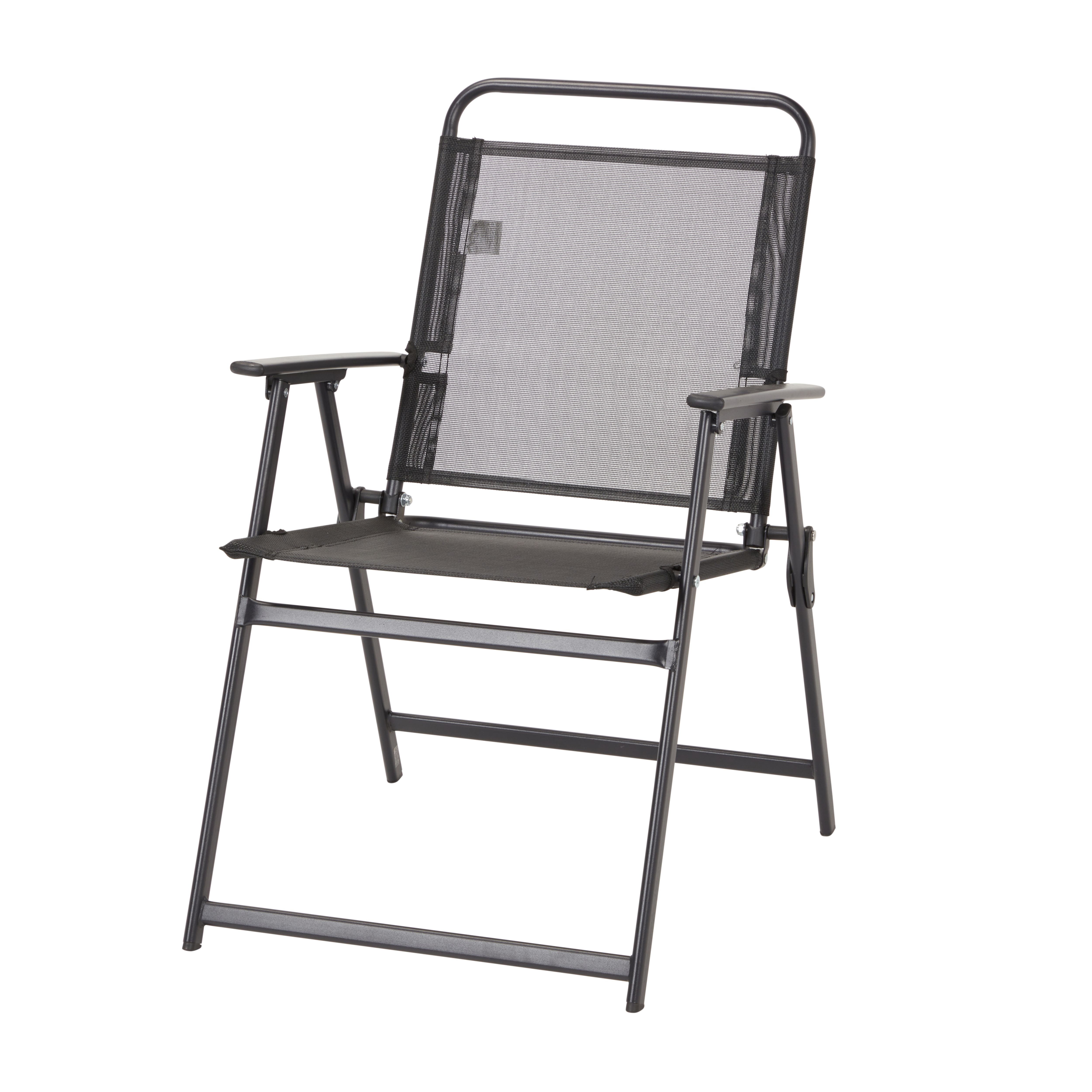 Bahama Black Metal 6 seater Dining set with Black Parasol