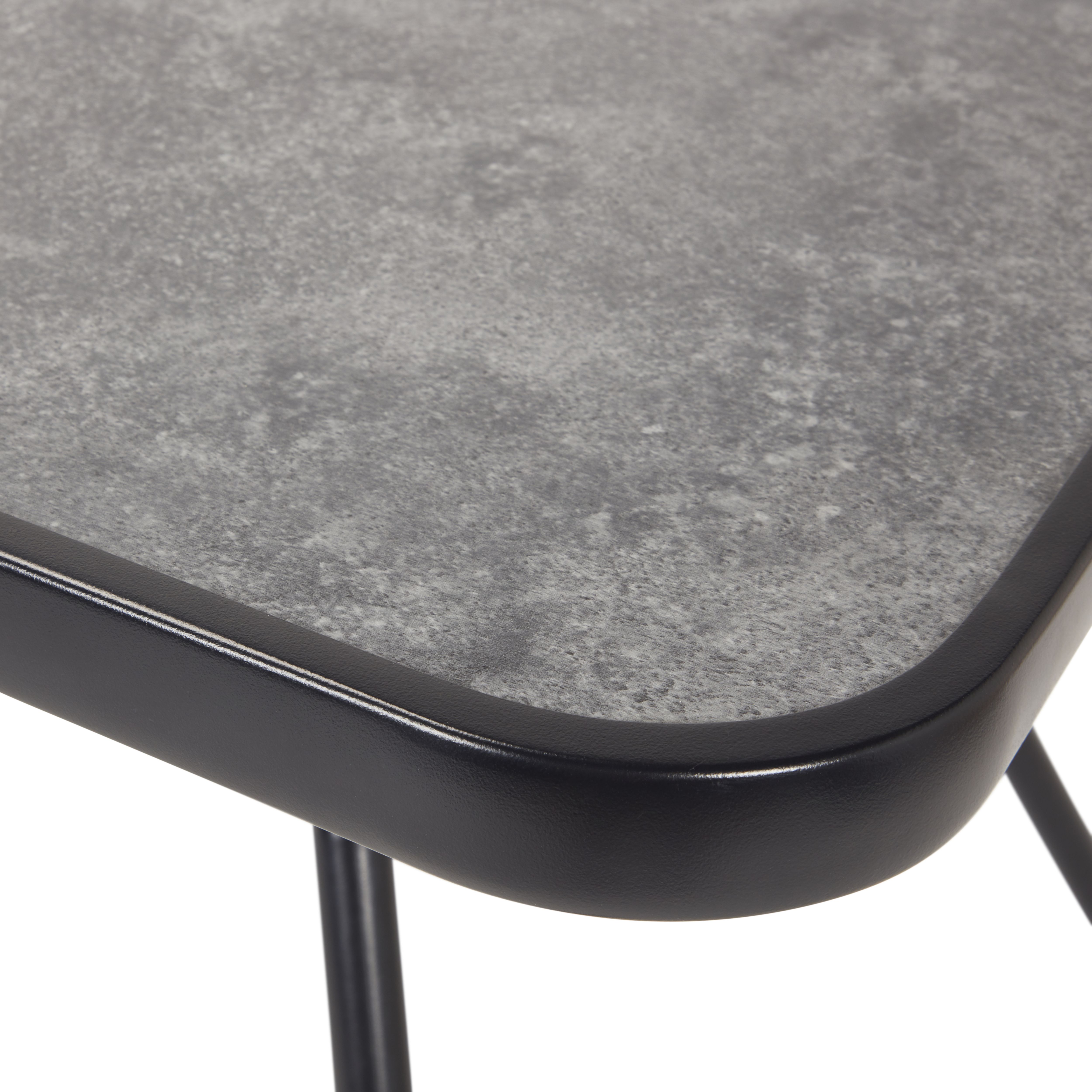 Bahama Black Metal 6 seater Dining set with Black Parasol