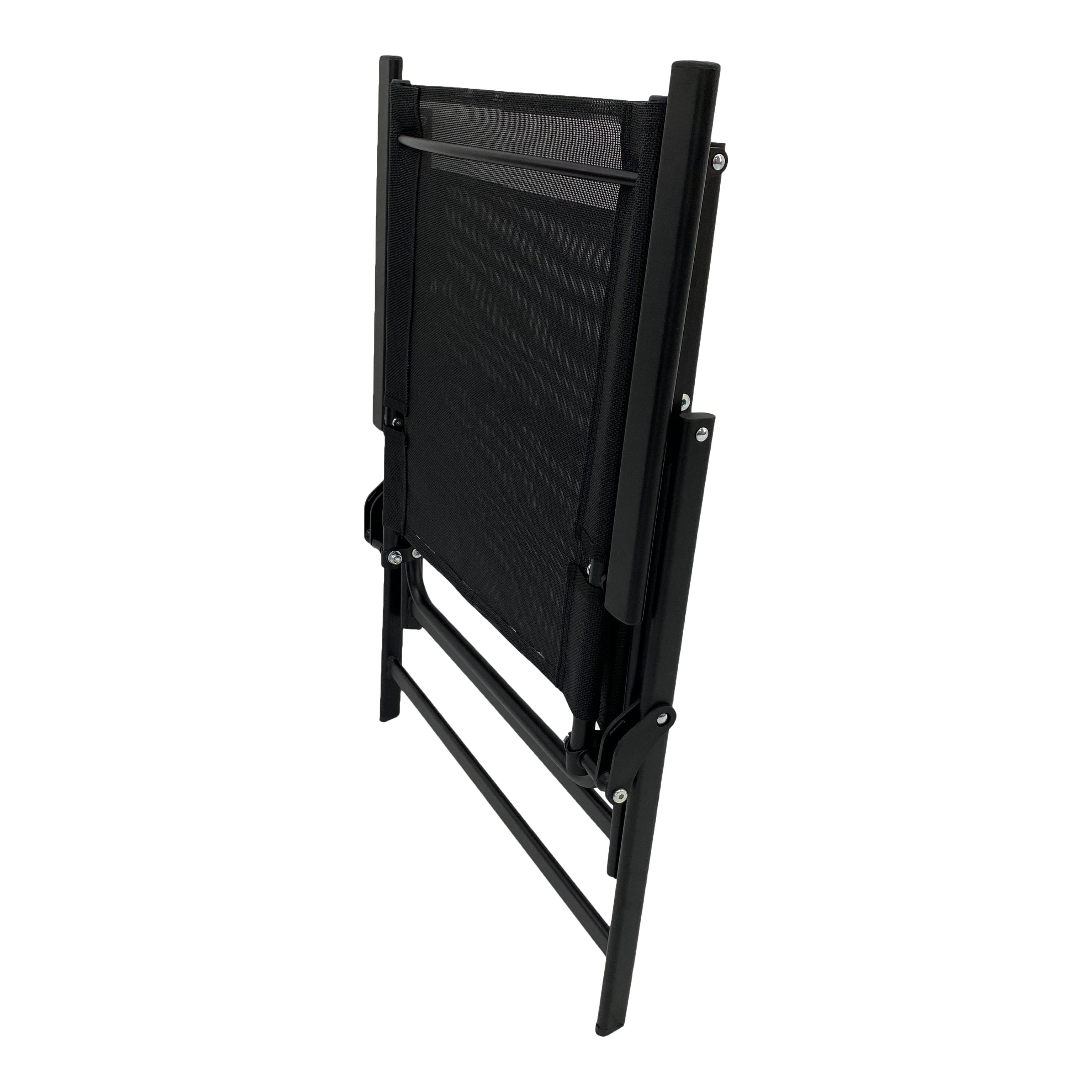 Bahama Matt Black Metal 6 Seater Dining set