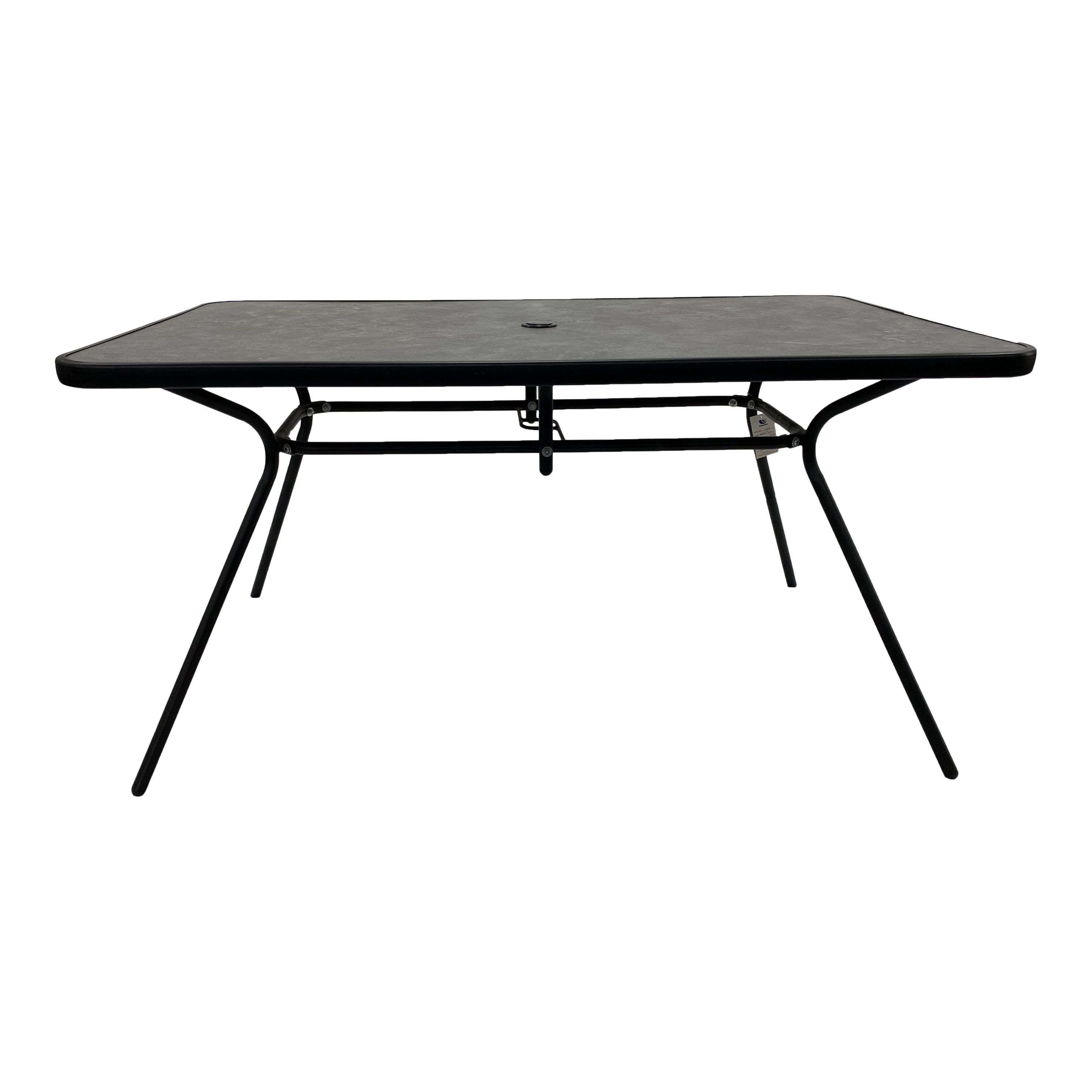 Bahama Matt Black Metal 6 Seater Dining set