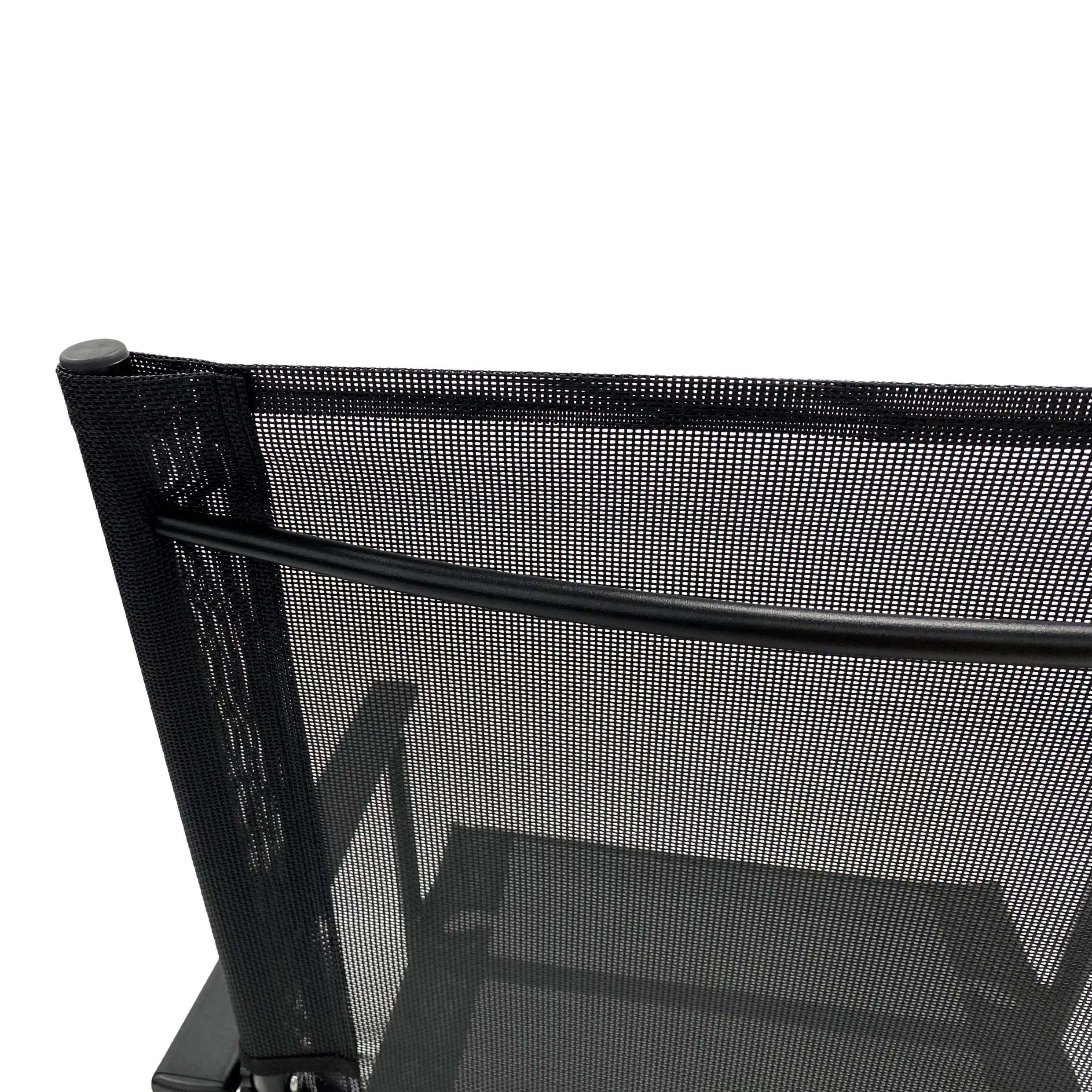 Bahama Matt Black Metal 6 Seater Dining set