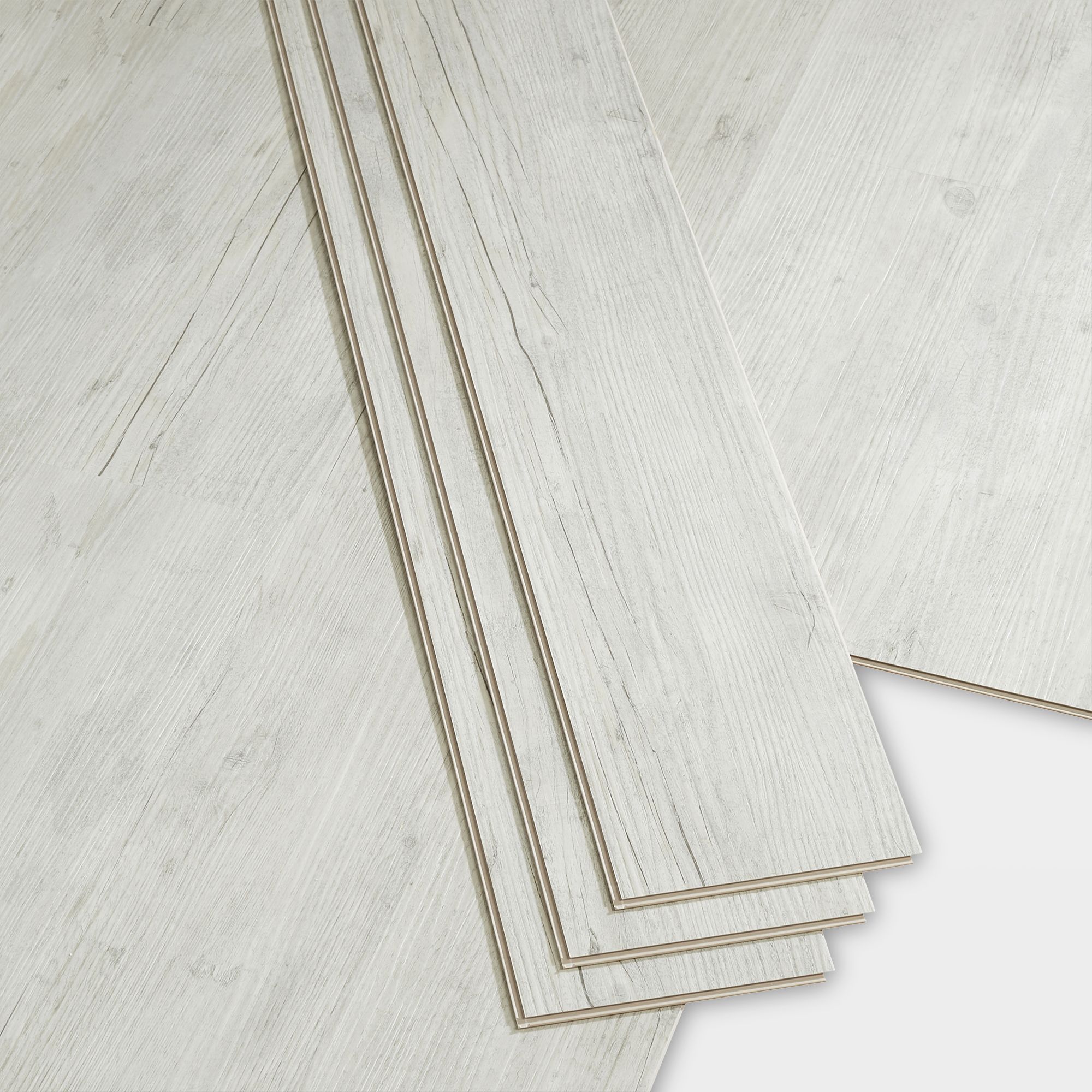 Baila Light Grey Wood effect Click vinyl Flooring Sample