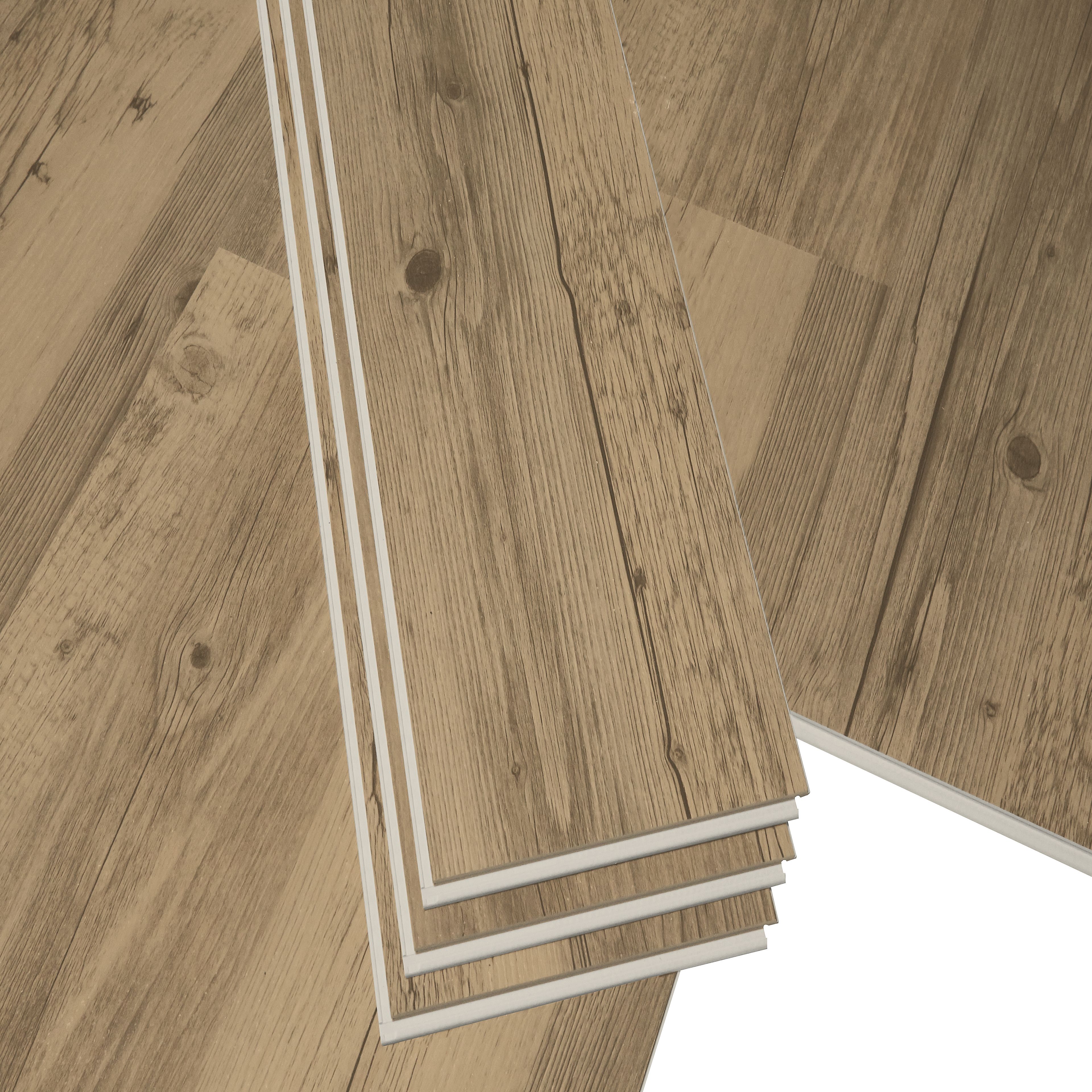Baila Natural Dark Wood effect Planks Sample of 1