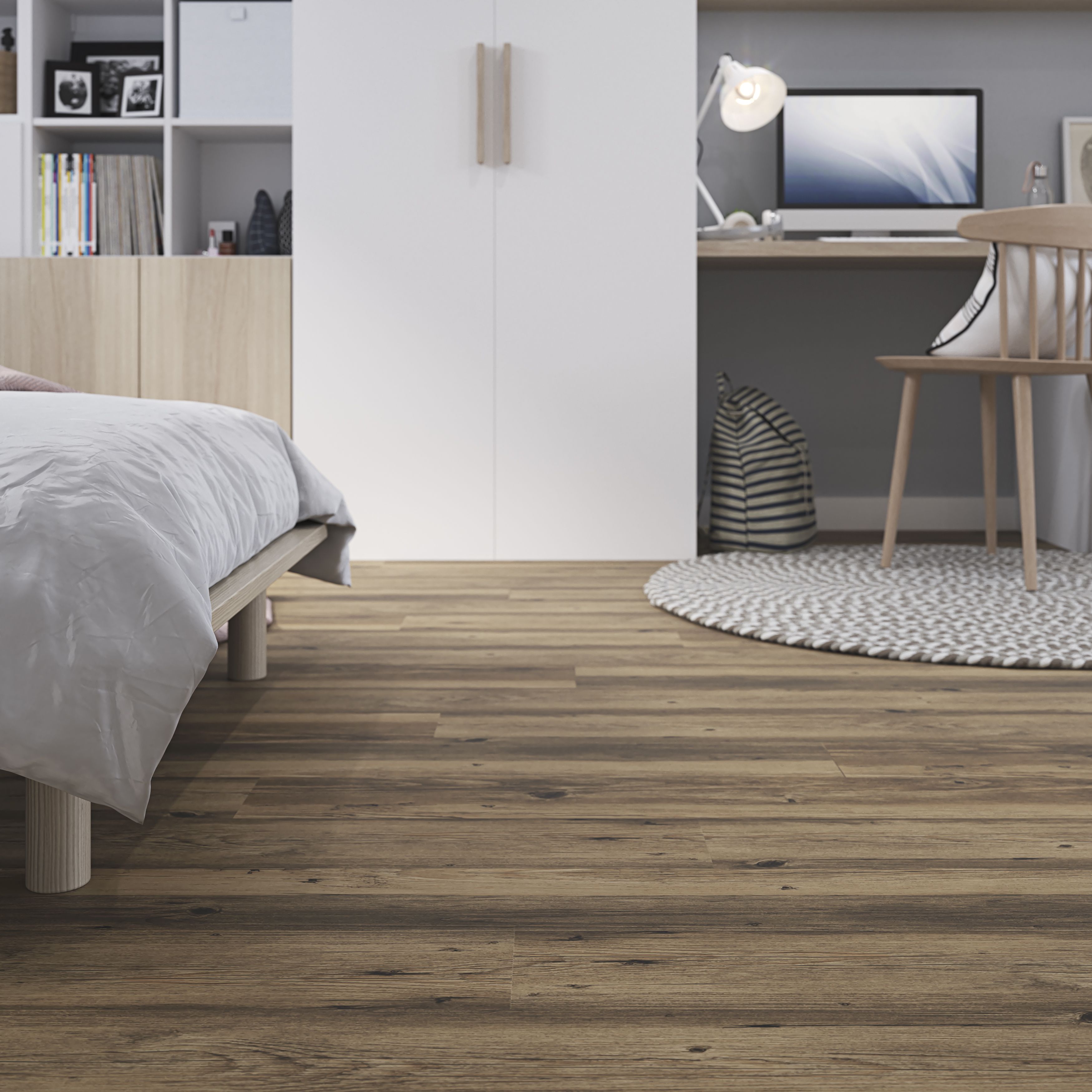 Baila Natural Dark Wood effect Planks Sample of 1