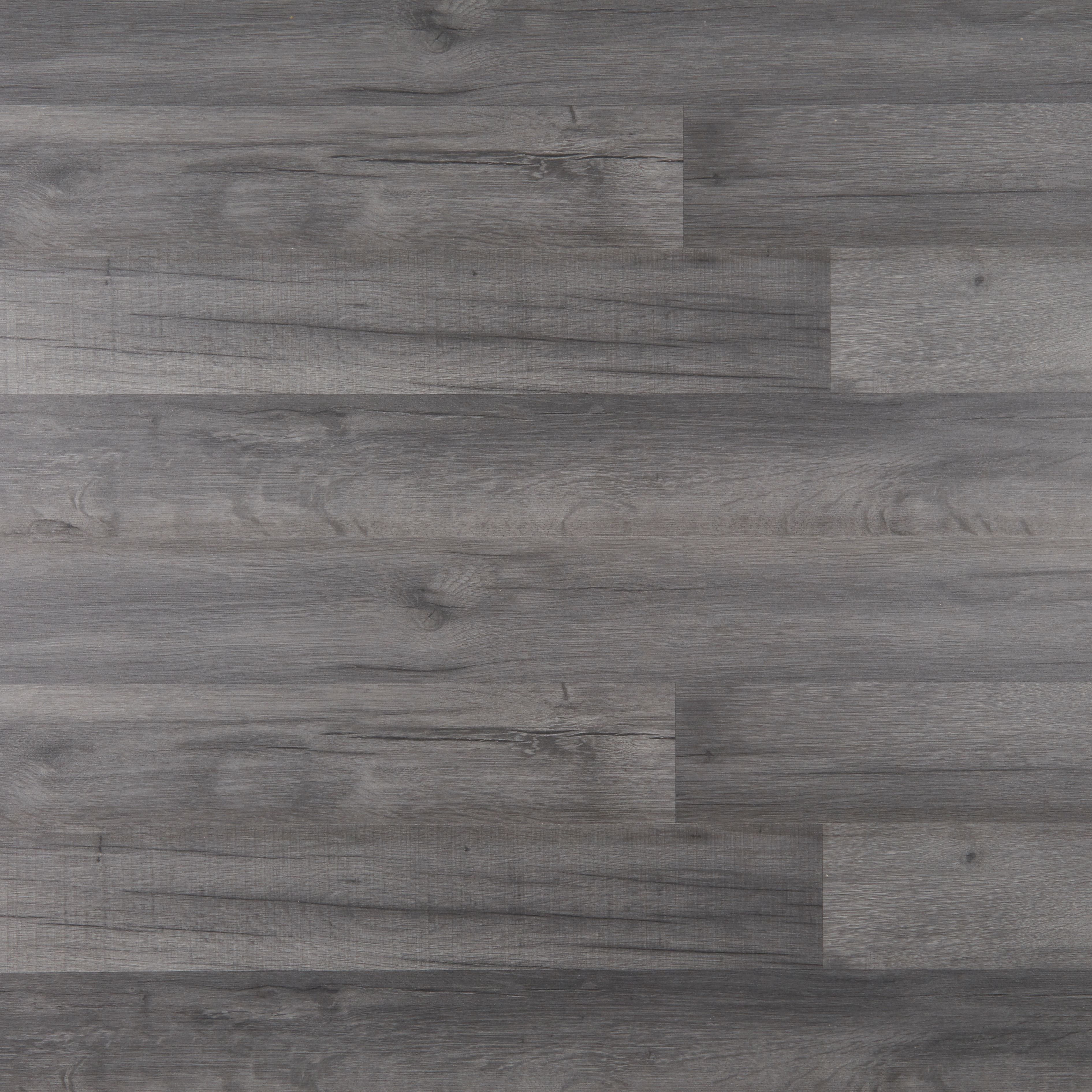 Bairnsdale Dark grey Gloss Oak effect Laminate Flooring Sample