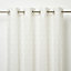 Bakau White Triangle Unlined Eyelet Curtain (W)140cm (L)260cm, Single