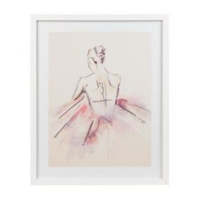 Ballerina White Framed print (H)530mm (W)430mm