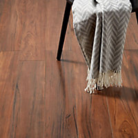 Bannerton Brown Gloss Mahogany effect Laminate Flooring Sample
