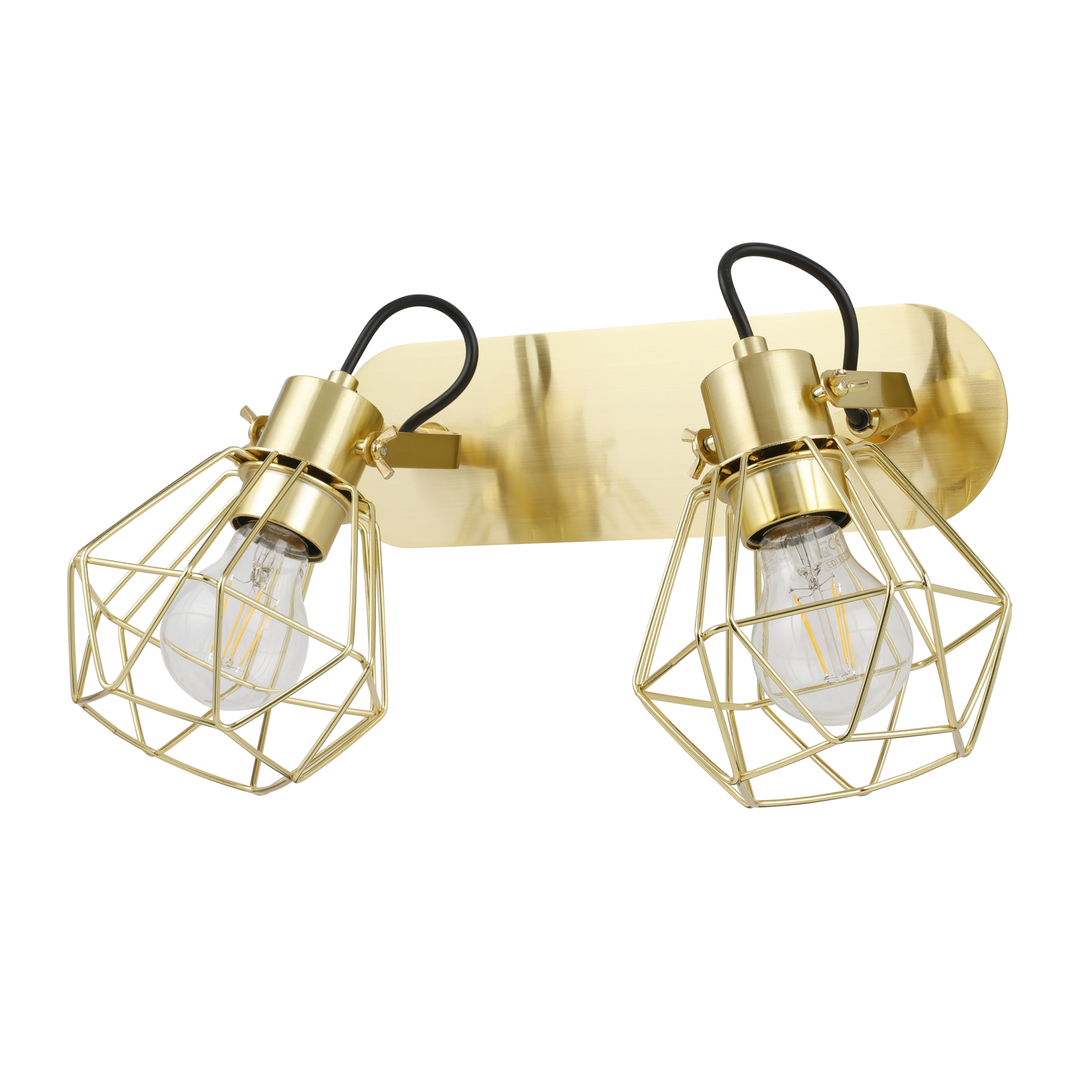 Bar Brass effect 2 Light Spotlight Tradepoint