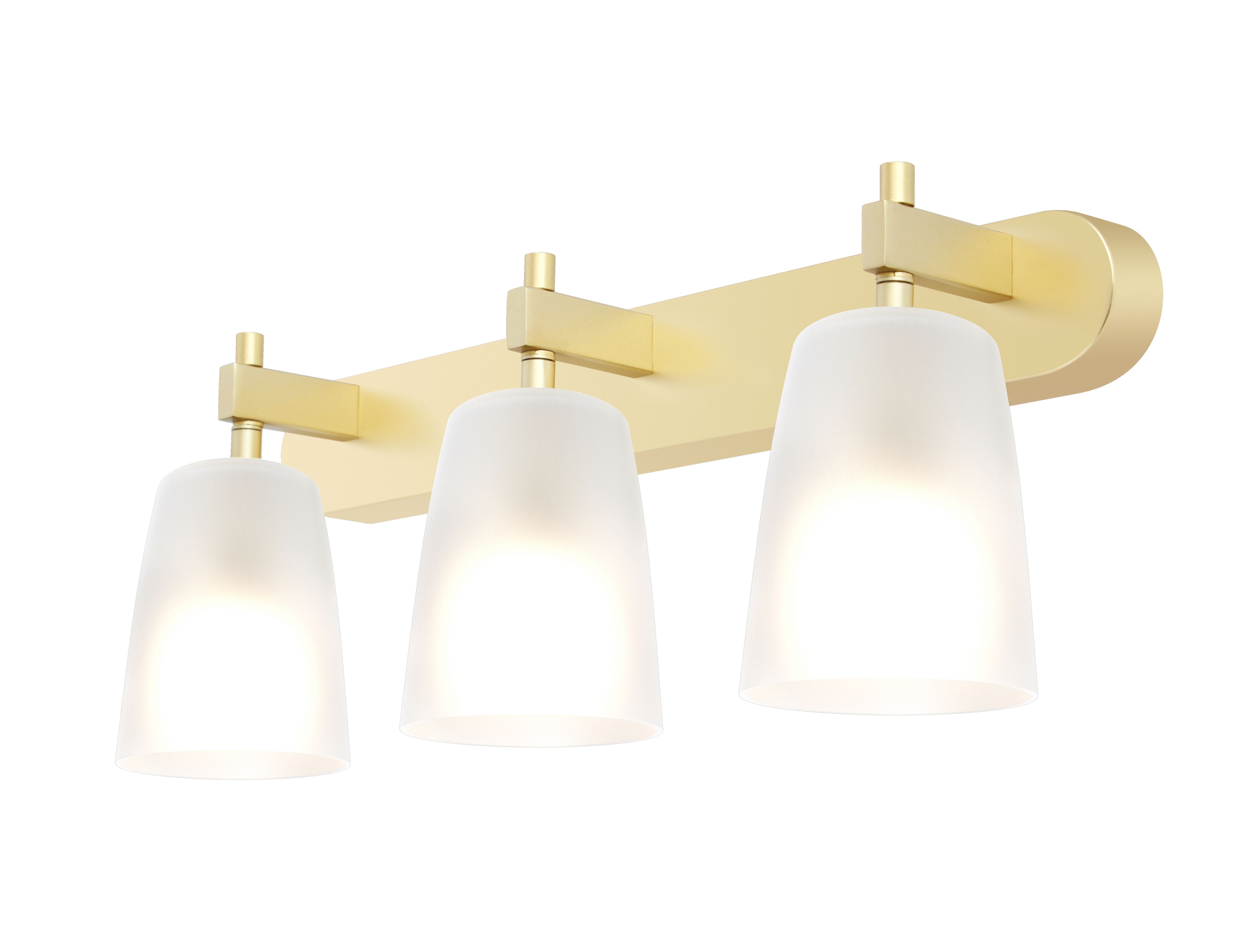 bar Brushed brass Gold effect 3 Light Spotlight