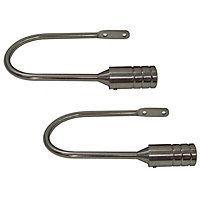 Barrel Stainless steel effect Curtain hold back, Pack of 2