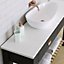 Bathroom High gloss White Glitter effect Round edge Chipboard & laminate Bathroom Worktop (T) 2.2cm x (L) 200cm x (W) 38cm