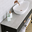 Bathroom Matt Grey Slate effect Chamfered straight edge Solid core laminate Bathroom Worktop (T) 1.2cm x (L) 300cm x (W) 38cm