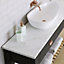 Bathroom Matt White Marble effect Round edge Chipboard & laminate Bathroom Worktop (T) 2.2cm x (L) 200cm x (W) 38cm