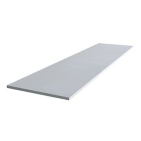 Bathroom Matt White Stone effect Chamfered straight edge Acrylic Worktop (T) 1.2cm x (L) 300cm x (W) 38cm