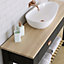 Bathroom Matt Wood Oak effect Round edge Chipboard & laminate Bathroom Worktop (T) 2.2cm x (L) 200cm x (W) 38cm