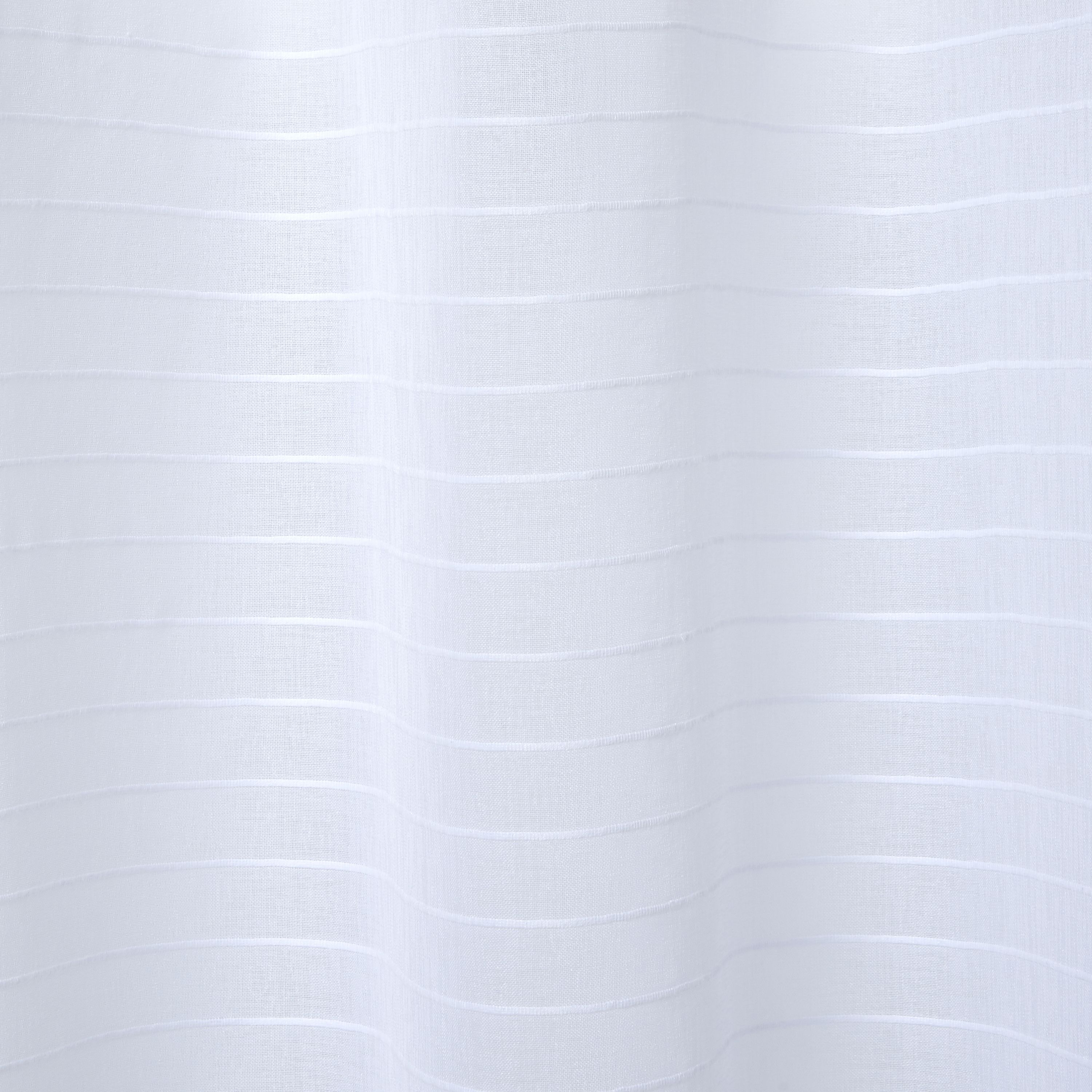 Batna White Horizontal stripe Unlined Eyelet Voile curtain (W)140cm (L)260cm, Single