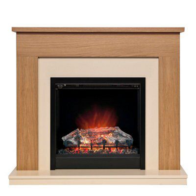 Be Modern Blakemere Oak effect Electric Fire suite