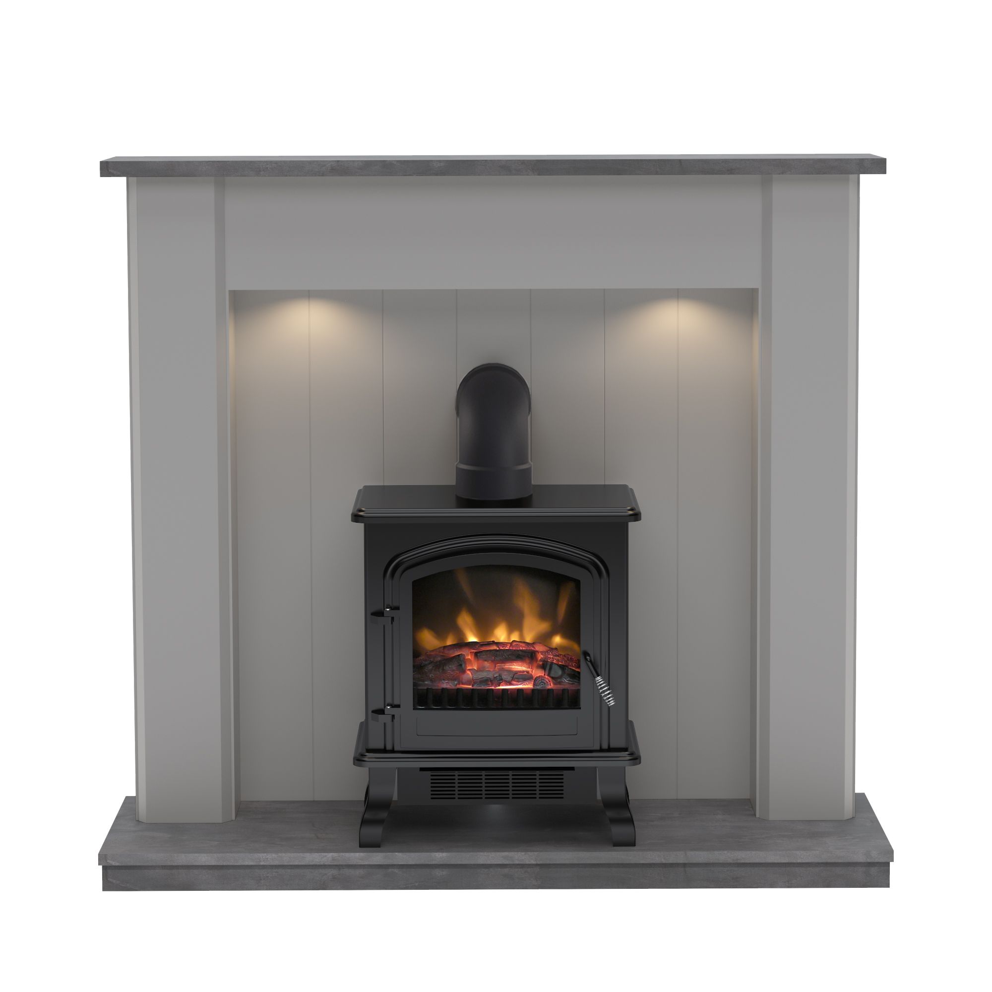 Be Modern Eastcote Grey Electric Stove suite